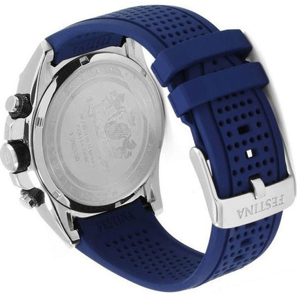 Montre pour homme Festina The Originals chronographe bracelet en caoutchouc cadran bleu Quartz F20330-2 100M