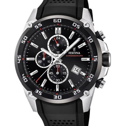 Montre pour homme Festina The Originals chronographe bracelet en caoutchouc cadran noir Quartz F20330-5 100M