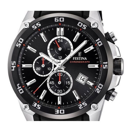 Montre pour homme Festina The Originals chronographe bracelet en caoutchouc cadran noir Quartz F20330-5 100M