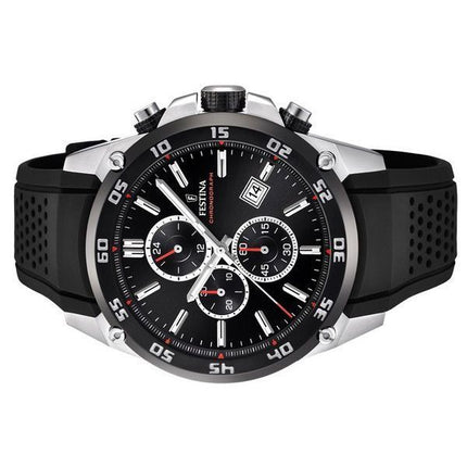 Montre pour homme Festina The Originals chronographe bracelet en caoutchouc cadran noir Quartz F20330-5 100M