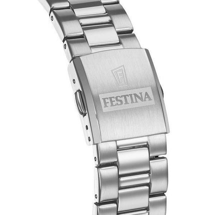 Montre pour homme Festina Timeless Chronographe en acier inoxydable avec cadran argenté et quartz F20560-1 100M
