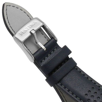 Montre pour homme Festina Timeless Chronographe Bracelet en cuir Cadran bleu Quartz F20561-2 100M