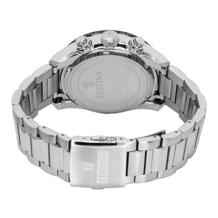 Montre chronographe Festina Ceramic pour homme, acier inoxydable, cadran blanc, quartz, F20575-1, 100 m