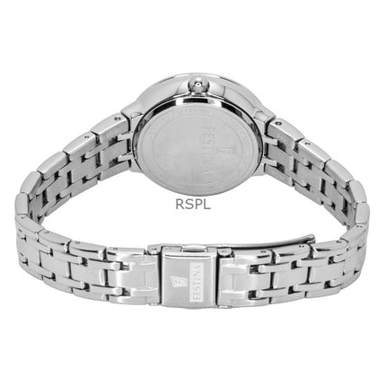 Montre femme Festina Mademoiselle en acier inoxydable, cadran bleu, quartz F20600-A