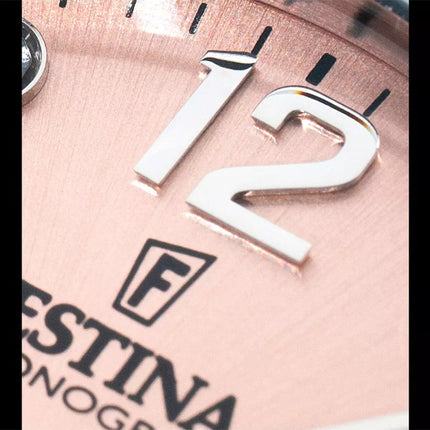 Montre chronographe Festina Boyfriend pour femme avec cadran rose et accents en cristal F20603-7 100 m