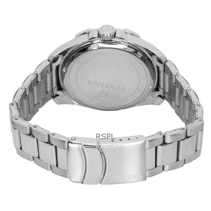 Montre homme Festina F20623-1 multifonction en acier inoxydable, cadran blanc, quartz, 100 m