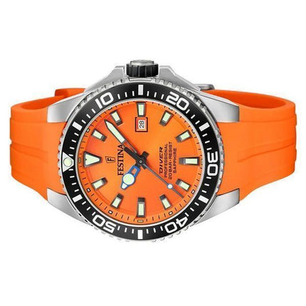 Montre pour homme Festina Diver avec bracelet en caoutchouc et cadran orange à quartz F20664-4 200M