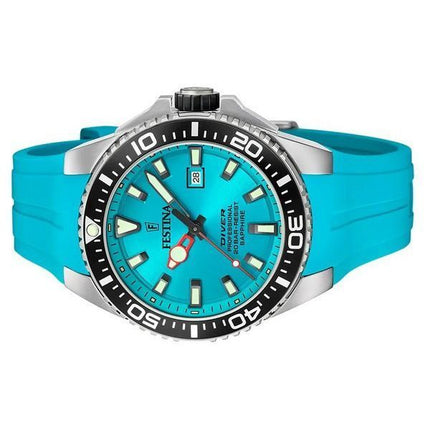 Montre pour homme Festina Diver avec bracelet en caoutchouc et cadran turquoise F20664-5 200M