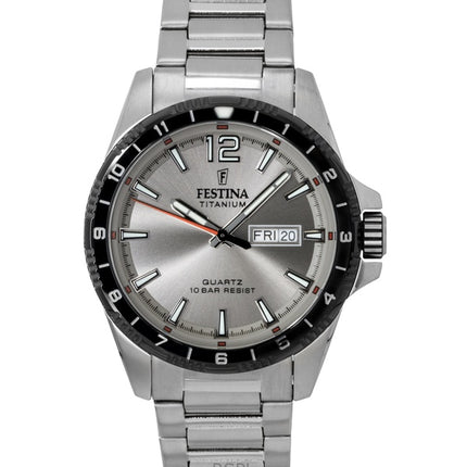 Montre homme Festina Titanium, cadran gris, quartz F20698-1, 100 m