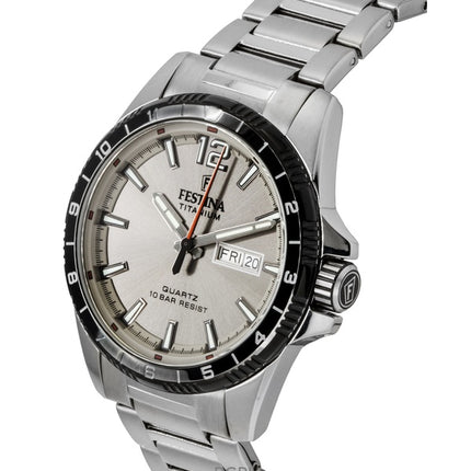 Montre homme Festina Titanium, cadran gris, quartz F20698-1, 100 m