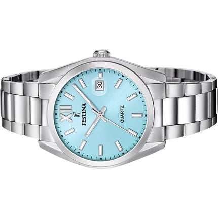 Montre Festina Acero Clasico pour homme en acier inoxydable avec cadran bleu et quartz F20707-2