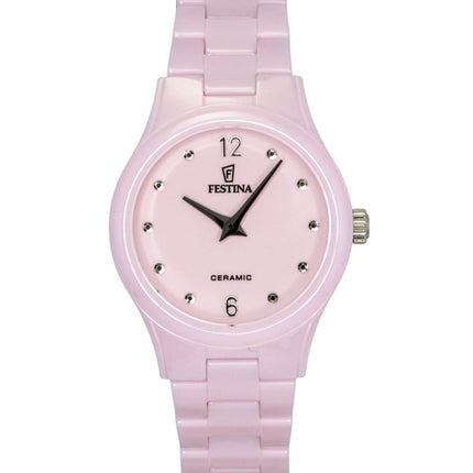 Montre femme Festina à cadran rose en céramique et mouvement à quartz F20751-2