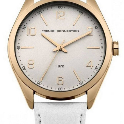 Montre FCUK Cadran Blanc Bracelet Cuir Quartz FC1304WRG Femme