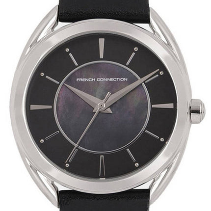 FCUK Cadran Noir Bracelet Cuir Quartz FCS1000BB Montre Femme