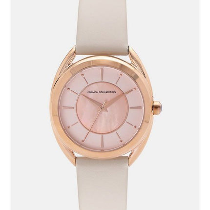 Montre pour femme FCUK French Connection avec bracelet en cuir et cadran en or rose FCS1000C