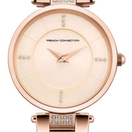 Montre FCUK Crystal Accents pour femme avec cadran en or rose et quartz FCS1015RGM