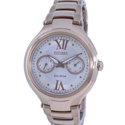 Montre Citizen pour femme avec cadran crème en acier inoxydable Eco-Drive FD4003-52P doré