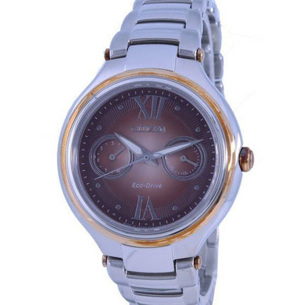 Montre Citizen Eco-Drive FD4007-51W en acier inoxydable avec cadran marron pour femme