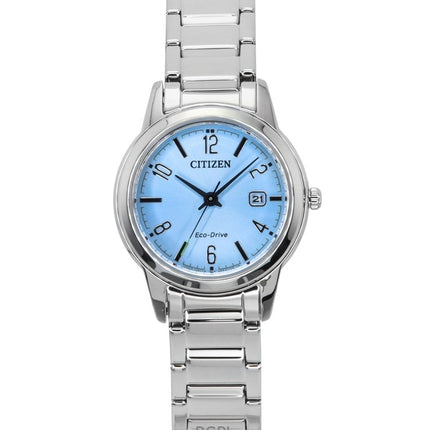 Montre Citizen Elegance pour femme, cadran bleu clair, acier inoxydable, Eco-Drive FE1241-71L