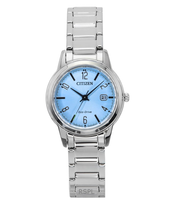 Montre Citizen Elegance pour femme, cadran bleu clair, acier inoxydable, Eco-Drive FE1241-71L