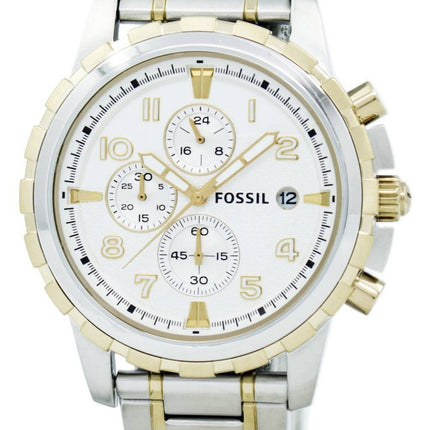 Fossiles Dean chronographe en acier inoxydable deux tons FS4795 montre homme