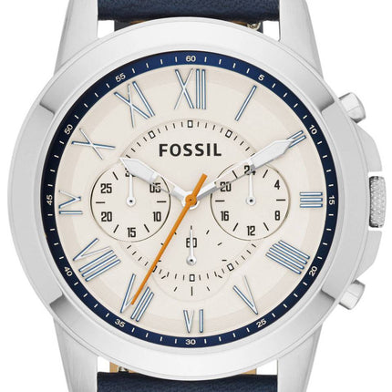 Accorder des fossiles montre chronographe en cuir bleu FS4925 masculin