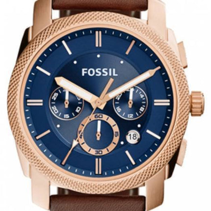 Machine fossiles Chronographe Quartz cuir marron bracelet FS5073 montre homme
