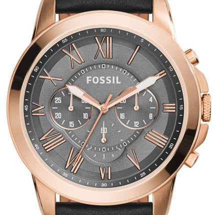Accorder des fossiles montre chronographe cadran gris cuir noir FS5085 masculin