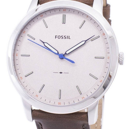 Fossiles du FS5306 de Quartz minimaliste Slim 3H montre homme