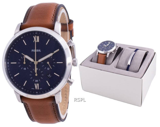 Fossil Neutra Chronograph Quartz FS5708SET Watch with Gift Box for Men's