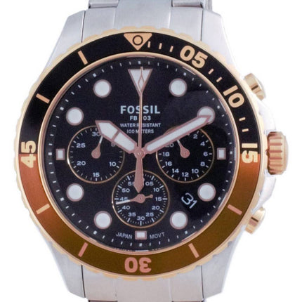 Montre Fossil FB-03 Chronographe Cadran Noir Acier Inoxydable Quartz FS5768 100M Homme