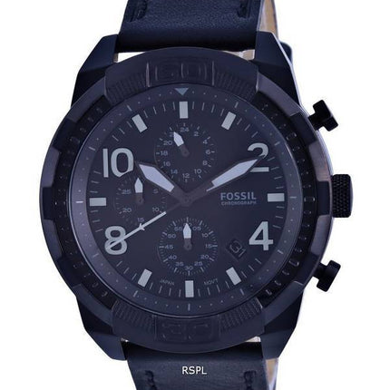 Montre Homme Fossil Bronson Chronographe Cuir Cadran Noir Quartz FS5874