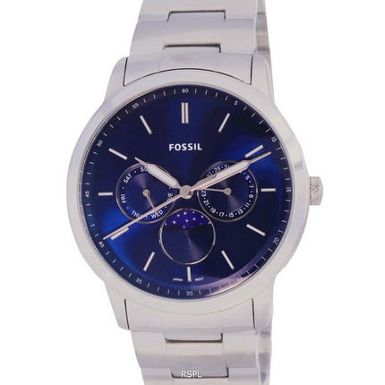 Fossil Neutra Minimalist Phase de Lune Cadran Bleu Quartz FS5907 Montre Homme fr