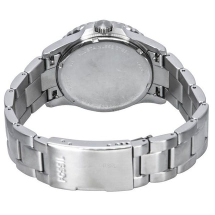 Montre pour homme Fossil Blue Dive Style en acier inoxydable avec cadran noir et quartz FS5952 100M