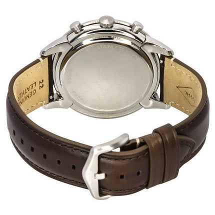 Fossil Townsman Chronographe Marron Bracelet en cuir LiteHide Cadran noir Quartz FS5967SET Montre pour homme avec coffret cadeau