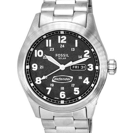 Montre pour homme Fossil Defender à  énergie solaire en acier inoxydable avec cadran noir FS5976 100M