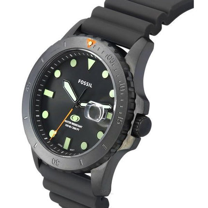Montre pour homme Fossil Blue Dive avec bracelet en silicone et cadran gris FS5994 100M