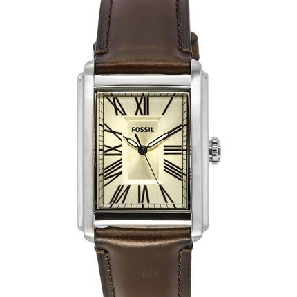 Montre pour homme Fossil Carraway avec bracelet en cuir et cadran crème à quartz FS6012