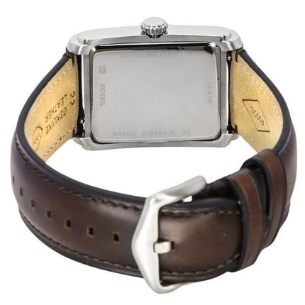 Montre pour homme Fossil Carraway avec bracelet en cuir et cadran crème à quartz FS6012
