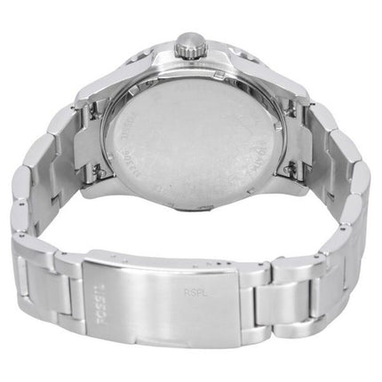 Montre pour homme Fossil Blue Dive en acier inoxydable avec cadran noir et quartz FS6013 100M