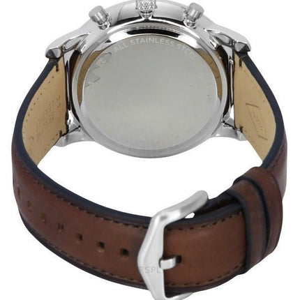 Montre pour homme Fossil Neutra chronographe bracelet en cuir cadran crème quartz FS6022