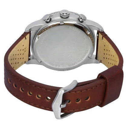 Montre pour homme Fossil Sport Tourer chronographe bracelet en cuir marron cadran crà¨me quartz FS6042