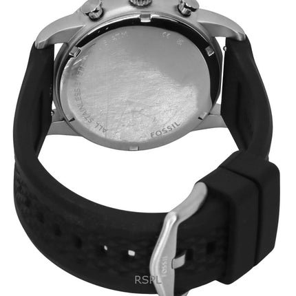 Montre chronographe Fossil Sport Tourer pour homme avec bracelet en silicone et cadran jaune à quartz FS6044