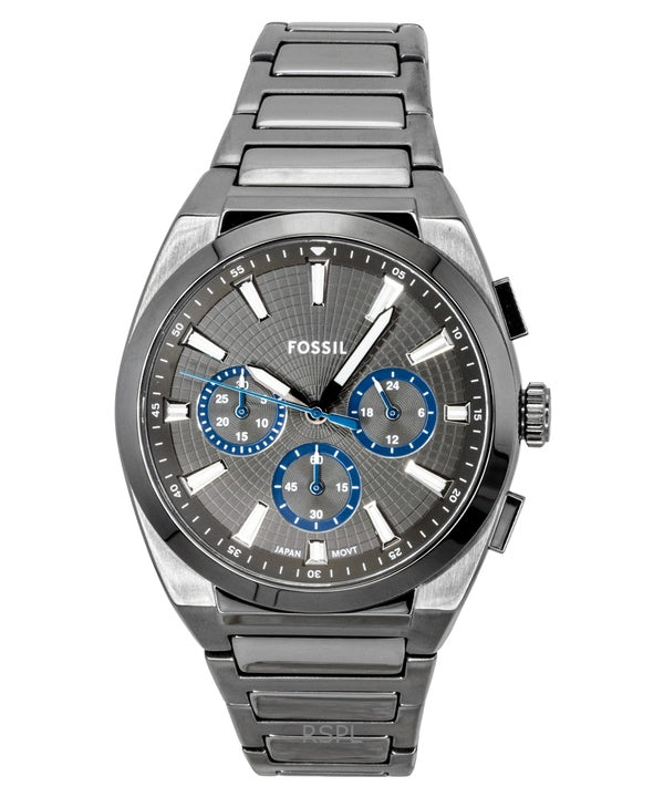 Fossil Everett Chronograph Smoke Stainless Steel Gray Dial Quartz FS6107 Men's Watch