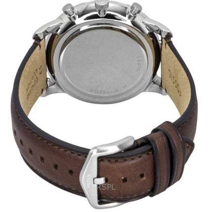 Montre chronographe Fossil Neutra pour homme, bracelet en cuir, cadran bleu soleillé, quartz FS6109