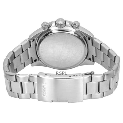 Montre homme Fossil Autocross multifonction en acier inoxydable, cadran vert, mouvement à quartz FS6127