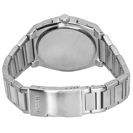 Montre homme Fossil Everett Chronographe en acier inoxydable, cadran bleu, mouvement à quartz FS6154