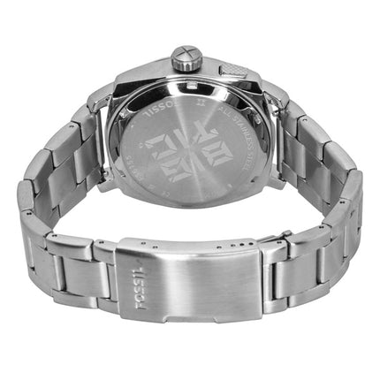 Montre femme Fossil Machine Big Tic analogique-numérique en acier inoxydable, cadran noir, mouvement à quartz FS6155