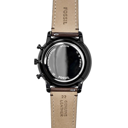 Montre homme Fossil Neutra Chronographe, bracelet en cuir marron, cadran marron, mouvement à quartz FS6163