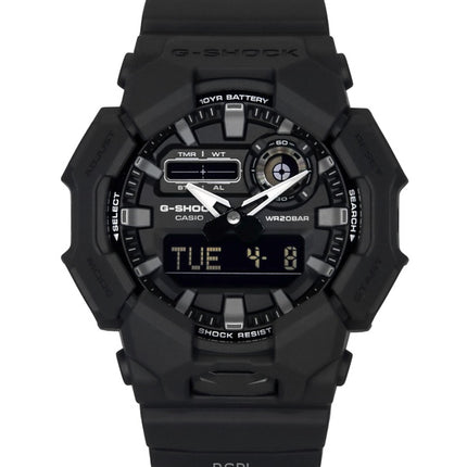 Montre Casio G-Shock analogique numérique pour homme, bracelet en résine biosourcée, cadran noir, quartz, GA-010-1A1, 200 m